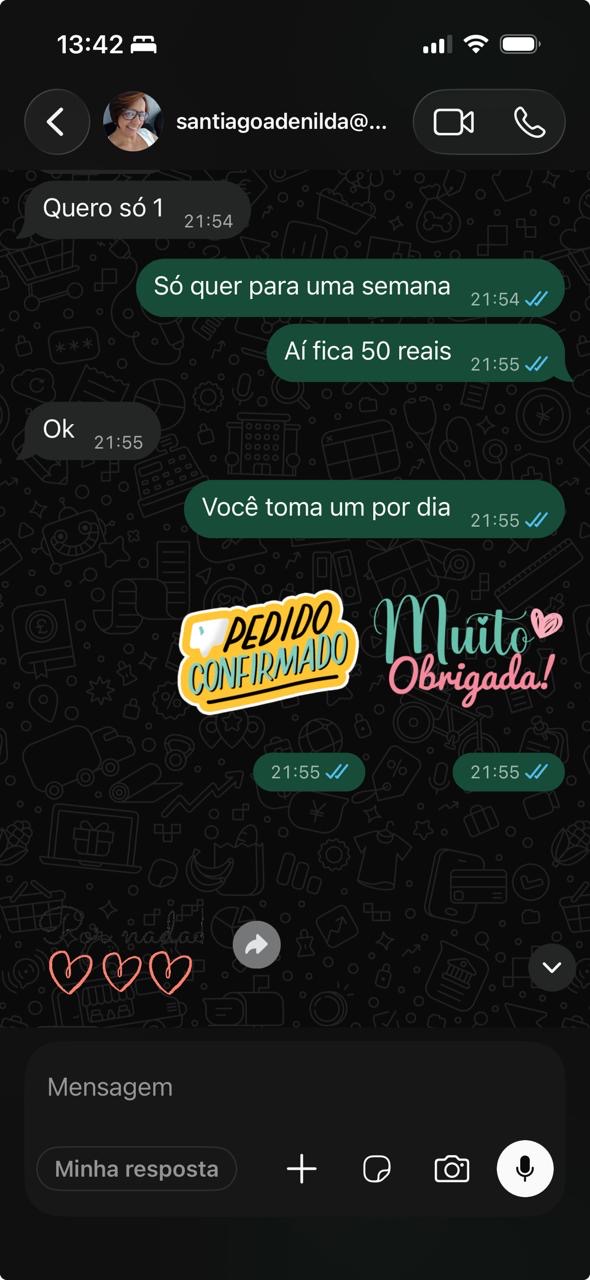 Pedido confirmado da Adenilda